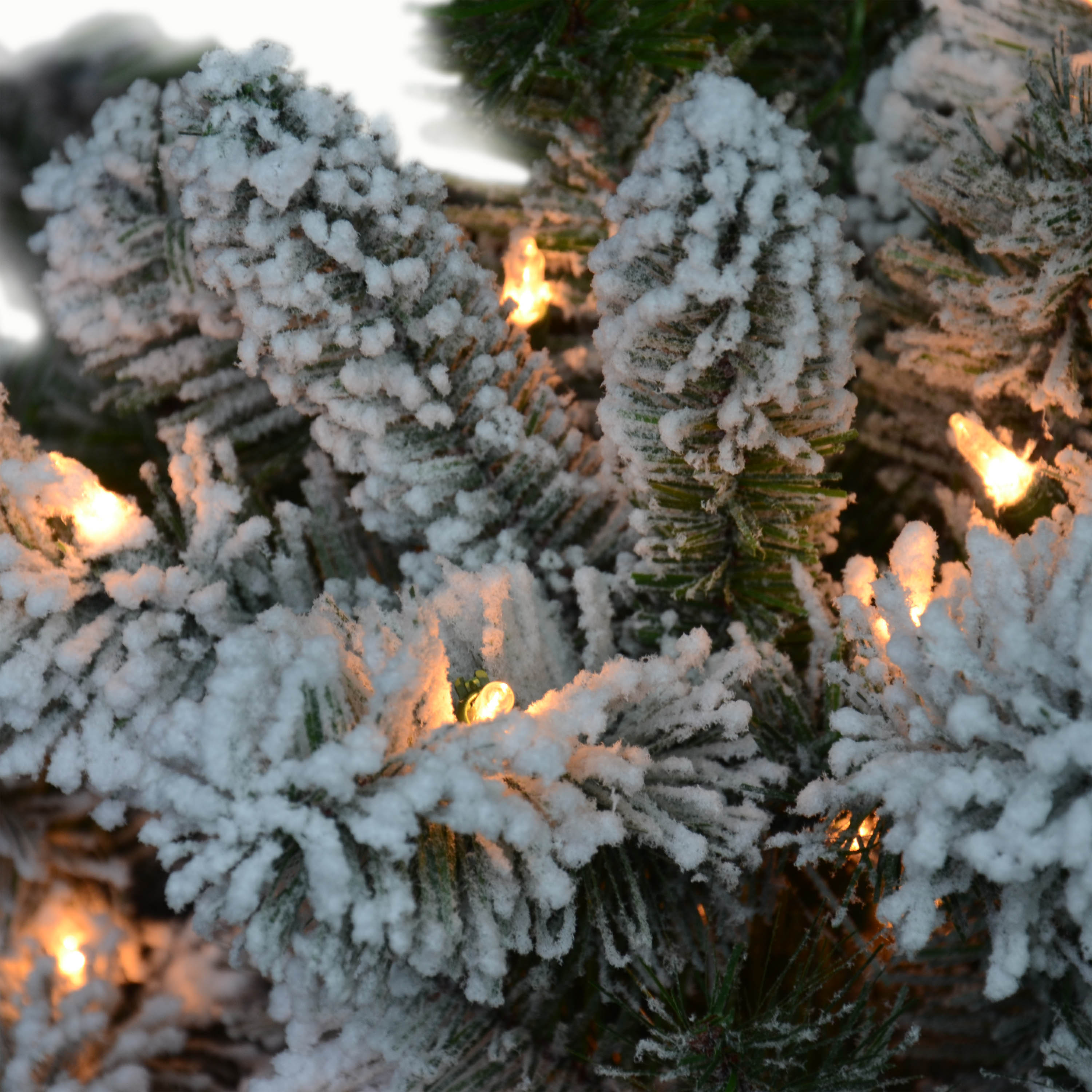 9ft Pre-lit Flocked Virginia Pine Tree